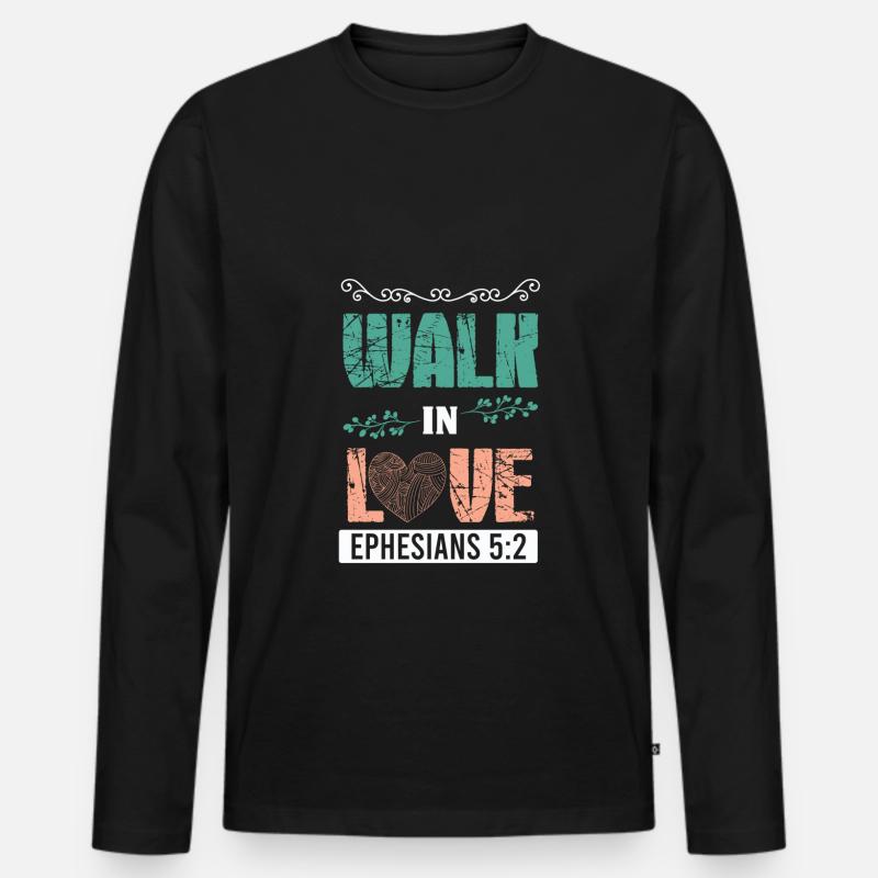 liebe spruch bibelvers - Männer Premium Bio Langarmshirt - Schwarz