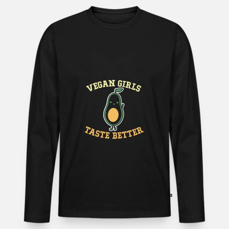 vegan mädchen - Männer Premium Bio Langarmshirt - Schwarz