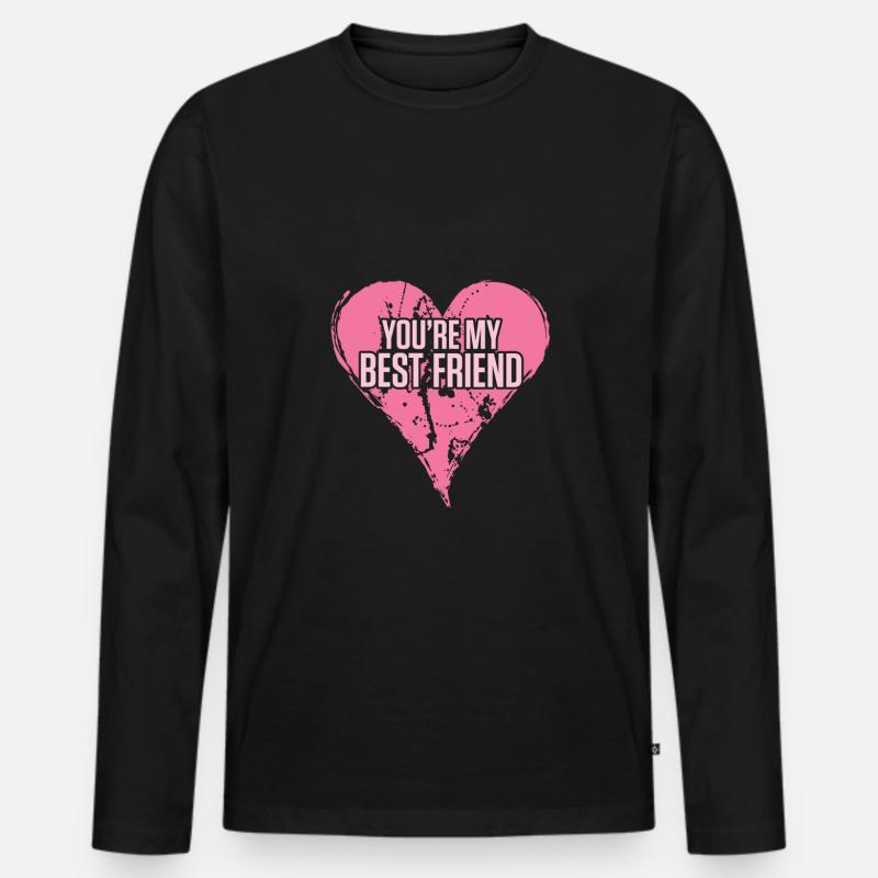 mein bester freund - Männer Premium Bio Langarmshirt - Schwarz