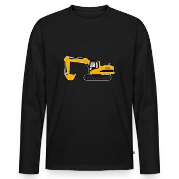 Bagger Baumaschine Baustelle Bauarbeiter - Männer Premium Bio Langarmshirt - Schwarz - Vorne - Nico (187cm)