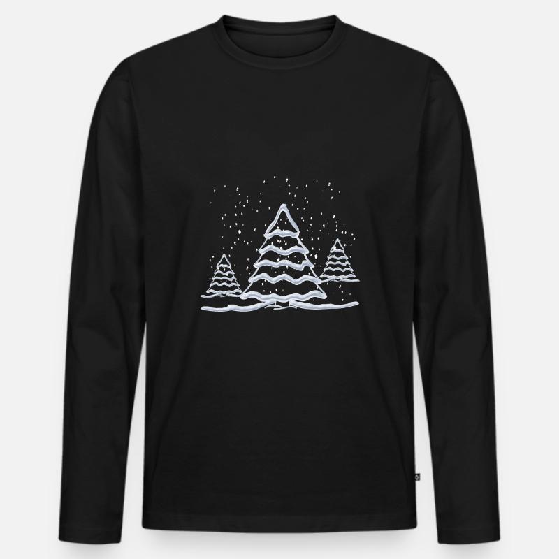 Wintertraum - Männer Premium Bio Langarmshirt - Schwarz