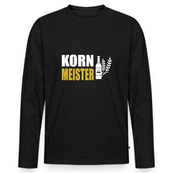 Korn Cola Alkohol Saufen Kornbrand Landjugend - Männer Premium Bio Langarmshirt - Schwarz - Vorne - Nico (187cm)