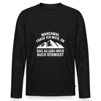 Je me demande si l’Allgäu ne me manque pas ! - T-shirt manches longues Premium bio Homme - noir - Devant - Nico (187cm)
