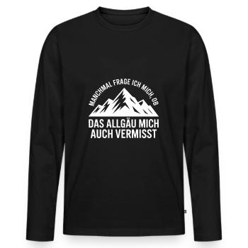 Je me demande si l’Allgäu ne me manque pas ! - T-shirt manches longues Premium bio Homme - noir - Devant - Nico (187cm)