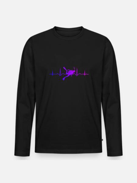 Free Dive Scuba Diver Scuba Diving Diver - Mannen Premium Bio shirt met lange mouwen - zwart