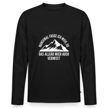 Je me demande si l’Allgäu ne me manque pas ! - T-shirt manches longues Premium bio Homme - noir - Devant - Nico (187cm)