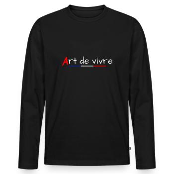 Art de vivre - T-shirt manches longues Premium bio Homme - noir - Devant - Nico (187cm)