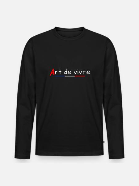 Kunst des Wohnens - Männer Premium Bio Langarmshirt - Schwarz