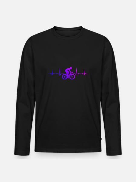 Racefiets Wielrenner Wielrennen Racefiets - Mannen Premium Bio shirt met lange mouwen - zwart