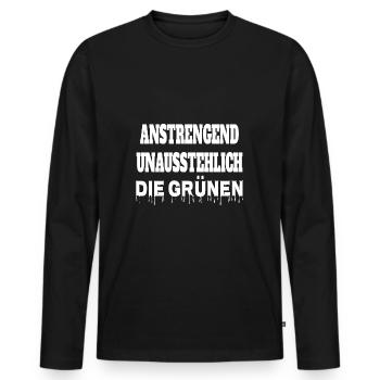 Witze Grüne Die Grünen Habeck Baerbock Partei - Männer Premium Bio Langarmshirt - Schwarz - Vorne - Nico (187cm)