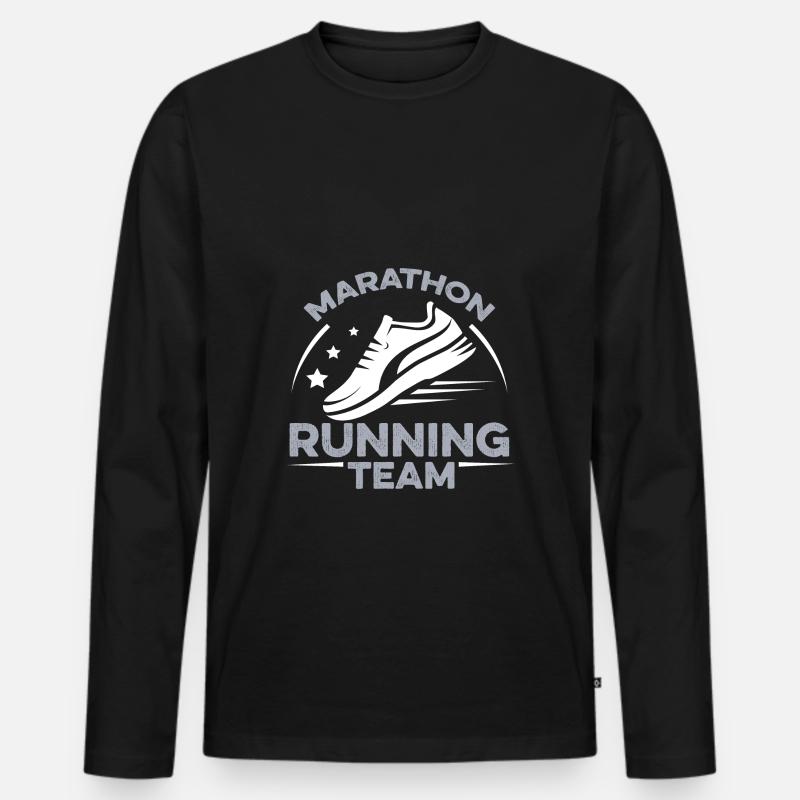 marathon running team - Männer Premium Bio Langarmshirt - Schwarz