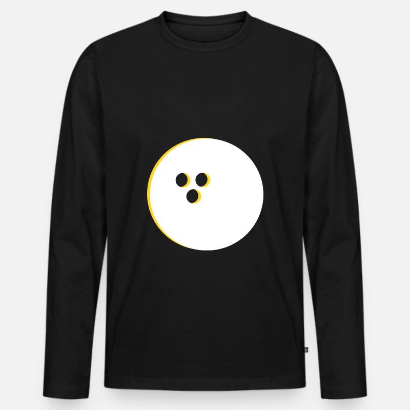 Bowlingkugel, Bowling - Männer Premium Bio Langarmshirt - Schwarz