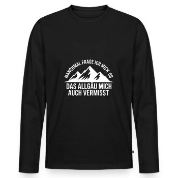 Je me demande si l’Allgäu ne me manque pas ! - T-shirt manches longues Premium bio Homme - noir - Devant - Nico (187cm)