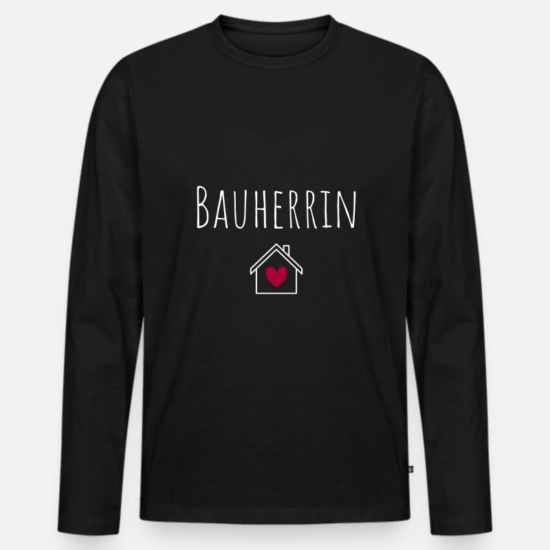 Bauherrin - Männer Premium Bio Langarmshirt - Schwarz