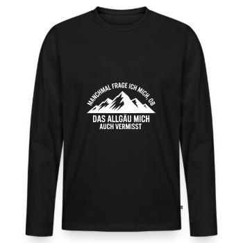Je me demande si l’Allgäu ne me manque pas ! - T-shirt manches longues Premium bio Homme - noir - Devant - Nico (187cm)