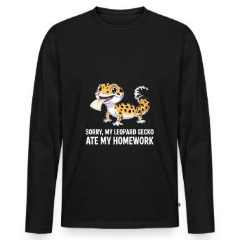 Leopard Gecko Leopard Gecko Reptile Terraristics - Men's Premium Organic Long Sleeve Shirt - black - Front - Nico (187cm)