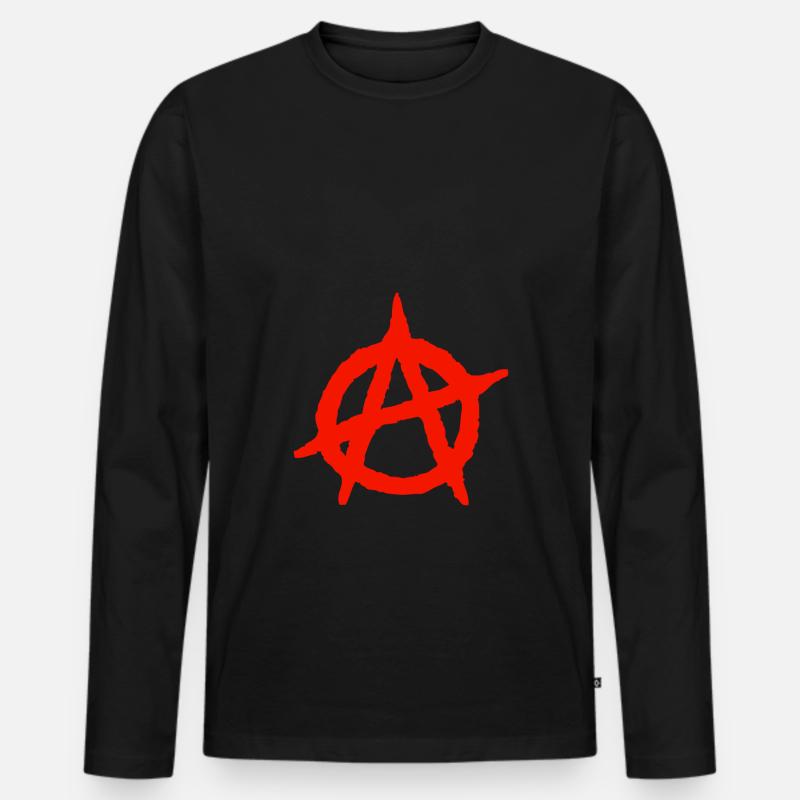 Anarchie - Männer Premium Bio Langarmshirt - Schwarz