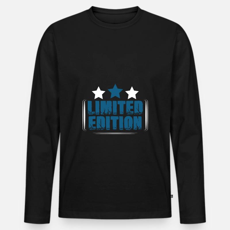 Limited Edition - Männer Premium Bio Langarmshirt - Schwarz