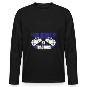 farmer farm - Männer Premium Bio Langarmshirt - Schwarz - Vorne - Nico (187cm)