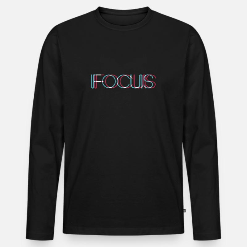 Focus Trippy Design - Männer Premium Bio Langarmshirt - Schwarz