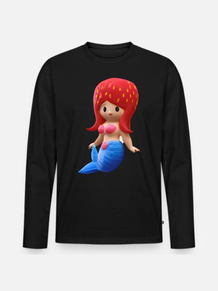 Sirène aux fraises - T-shirt manches longues Premium bio Homme - noir