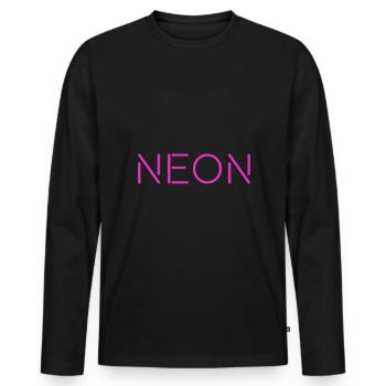 neon logo - Männer Premium Bio Langarmshirt - Schwarz - Vorne - Nico (187cm)