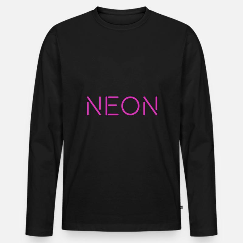 neon logo - Männer Premium Bio Langarmshirt - Schwarz