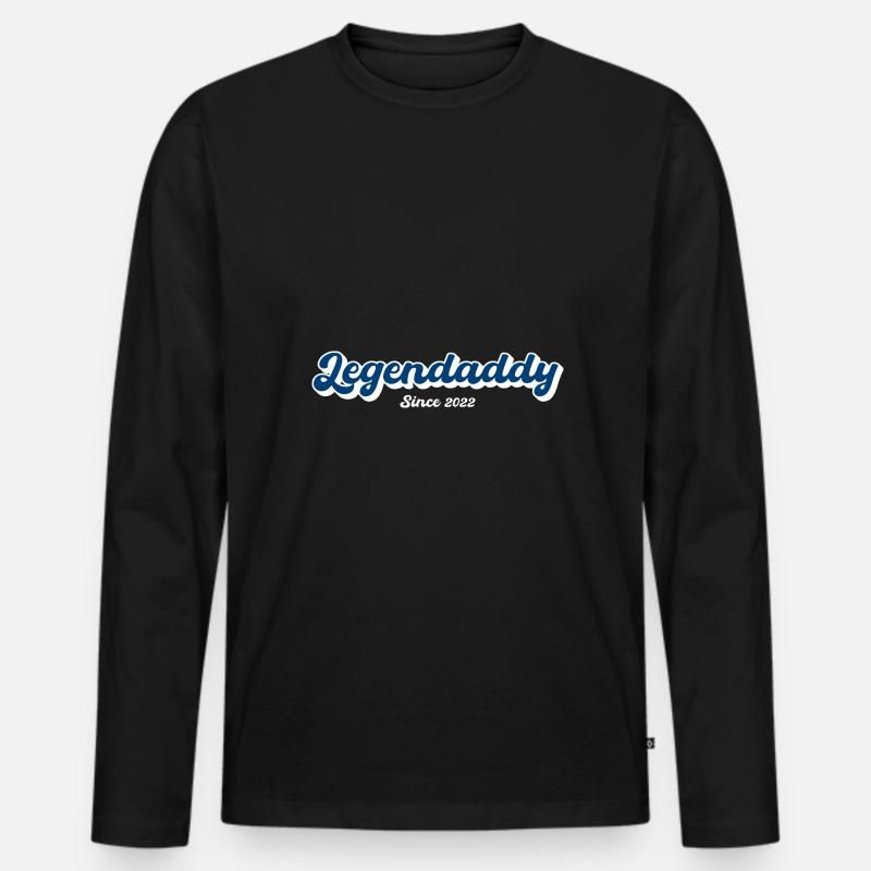 Papa lustiger Spruch - Männer Premium Bio Langarmshirt - Schwarz