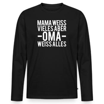 Oma - Männer Premium Bio Langarmshirt - Schwarz - Vorne - Nico (187cm)