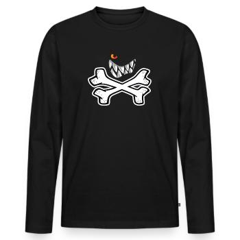 Die Wilden Kerle Grinsender Pirat - Männer Premium Bio Langarmshirt - Schwarz - Vorne - Nico (187cm)