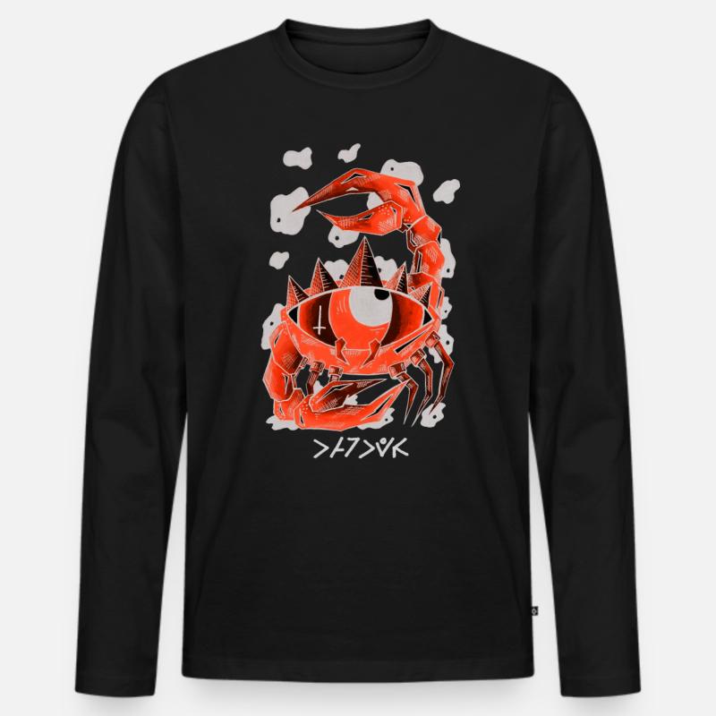 Negativer Krebs - Männer Premium Bio Langarmshirt - Schwarz