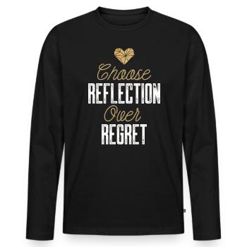 Mindset Reflection Regret Minimalist Geometric Ins - T-shirt manches longues Premium bio Homme - noir - Devant - Nico (187cm)
