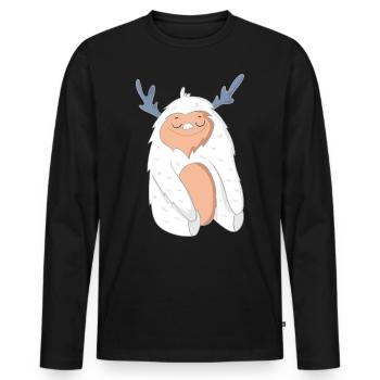 yeti - Men's Premium Organic Long Sleeve Shirt - black - Front - Nico (187cm)