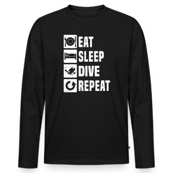 Tauchen Diver Free Dive Diving Herren Scuba Diver - Männer Premium Bio Langarmshirt - Schwarz - Vorne - Nico (187cm)