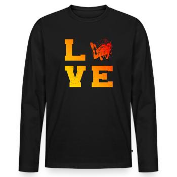 Damen Diving Free Dive Diver Scuba Diver - Männer Premium Bio Langarmshirt - Schwarz - Vorne - Nico (187cm)