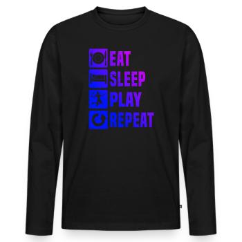 Squash Badminton Players Men Women Badminton - Men's Premium Organic Long Sleeve Shirt - black - Front - Nico (187cm)