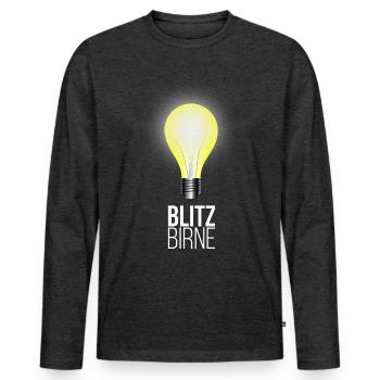 Flash bulb - Men's Premium Organic Long Sleeve Shirt - heather anthracite - Front - Nico (187cm)