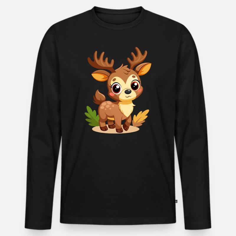 Süßer Babyelch - Männer Premium Bio Langarmshirt - Schwarz