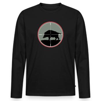 Keiler Wildschwein Schwarzwild Sau Boar Wildsau - Männer Premium Bio Langarmshirt - Schwarz - Vorne - Nico (187cm)