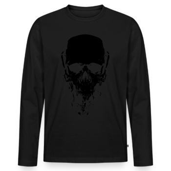 Tête de mort - T-shirt manches longues Premium bio Homme - noir - Devant - Nico (187cm)