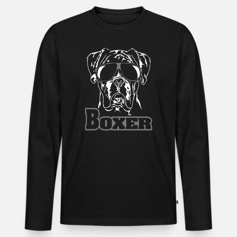 BOXER cool - Männer Premium Bio Langarmshirt - Schwarz