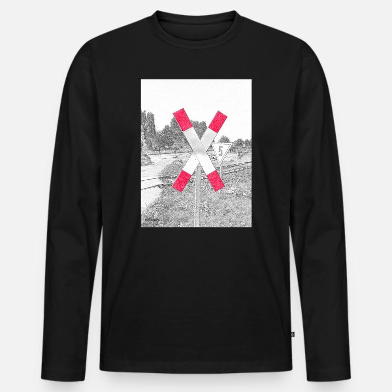 Andreaskreuz I - Männer Premium Bio Langarmshirt - Schwarz