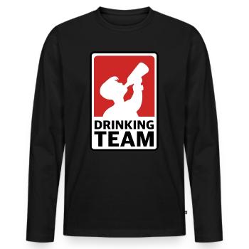 Drinking Team | Beer, BBQ, Party, Summer, Sun - Men's Premium Organic Long Sleeve Shirt - black - Front - Nico (187cm)
