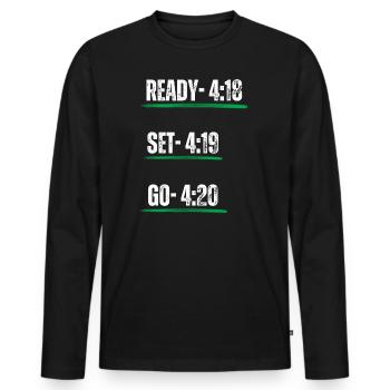 Cannabis 420 - T-shirt manches longues Premium bio Homme - noir - Devant - Nico (187cm)
