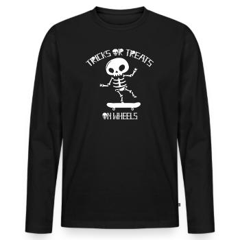 Halloween Skateboard Tricks Or Treats On Wheels - Männer Premium Bio Langarmshirt - Schwarz - Vorne - Nico (187cm)