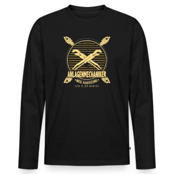 Anlagenmechaniker SHK - helden - Männer Premium Bio Langarmshirt - Schwarz - Vorne - Nico (187cm)