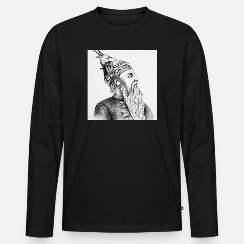 Skenderbeu - Männer Premium Bio Langarmshirt - Schwarz