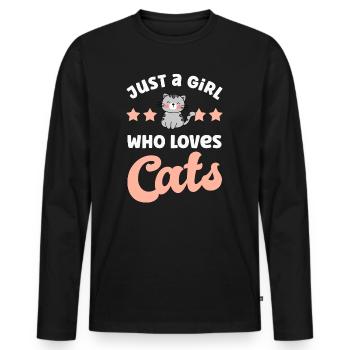 Cat Cats - Men's Premium Organic Long Sleeve Shirt - black - Front - Nico (187cm)