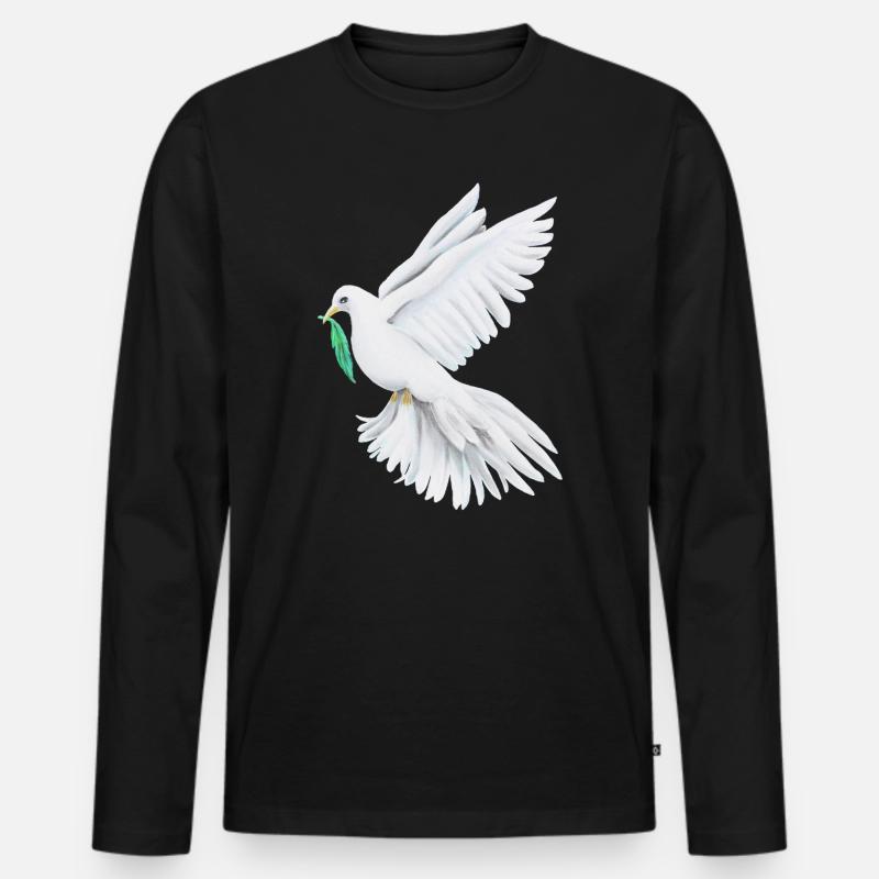 Friedenstaube Friedenssymbol - Sonja Ariel - Männer Premium Bio Langarmshirt - Schwarz
