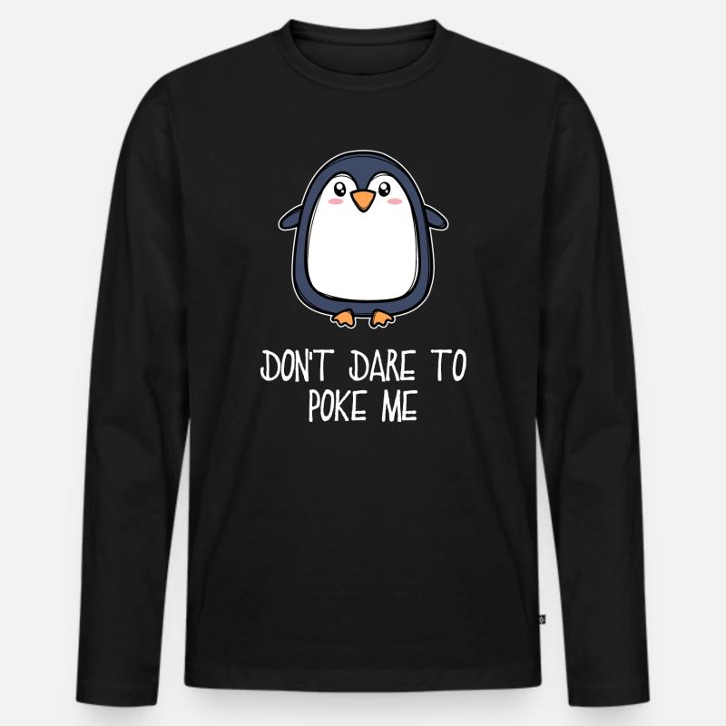 Antarktis Tier süß Pinguin Seevogel Statement - Männer Premium Bio Langarmshirt - Schwarz